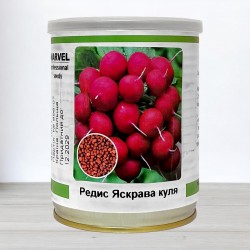 Насіння редису Яскрава Куля, Польща, Marvel, банка 100г
